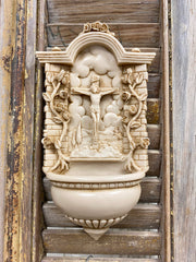 Alabaster Crucifixion Font Holy Water Font Crossroads Collective