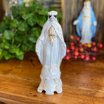 Antique Porcelain Crowned Mary Statue | Large