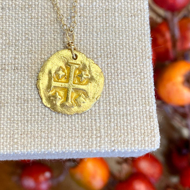 A-1299 Gold Jerusalem Cross Necklace