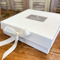 Ivory Sacrament Keepsake Box with Ribbon