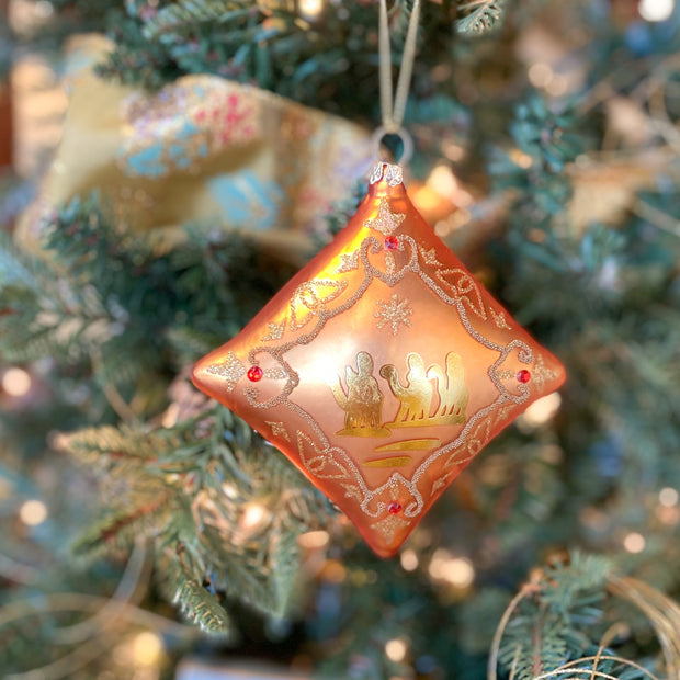 Glass Nativity Ornament
