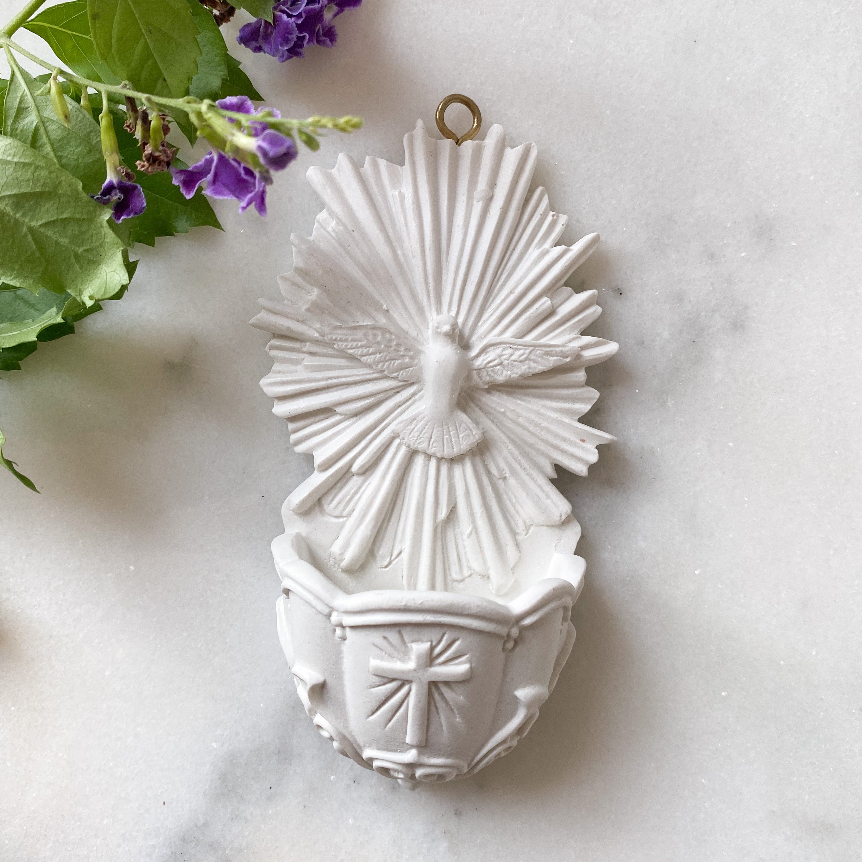 Holy Spirit Font in All White Holy Water Font Crossroads Collective