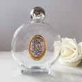 Glass Holy Water Bottle with St. Michael Medal Holy Water Bottle Crossroads Collective