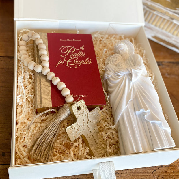 Ivory Sacrament Keepsake Box with Ribbon