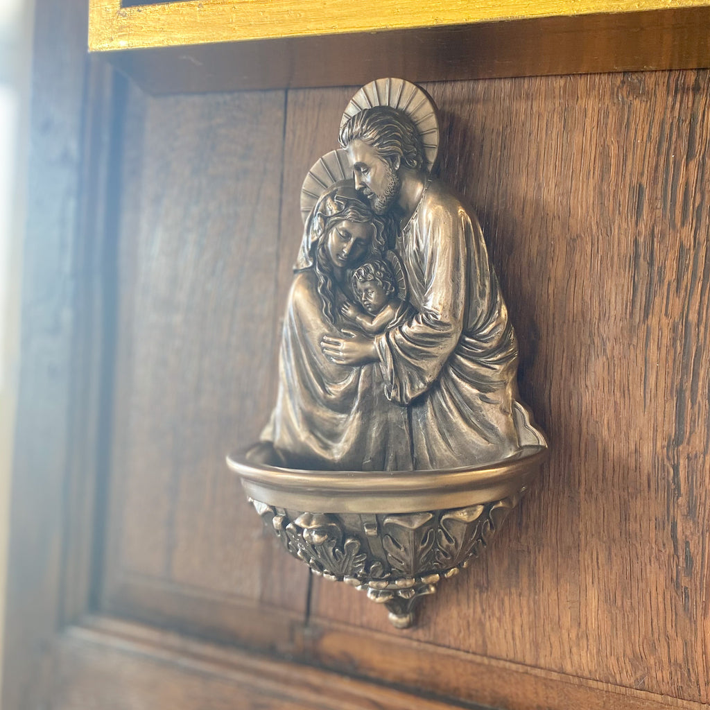 Holy Family Water Font Bronze