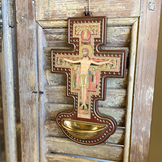 San Damiano Cross Holy Water Font