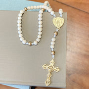 White and Gold Marian Rosary