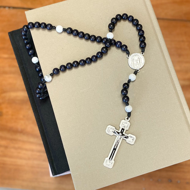 Holy Face of Jesus Black Bead Rosary
