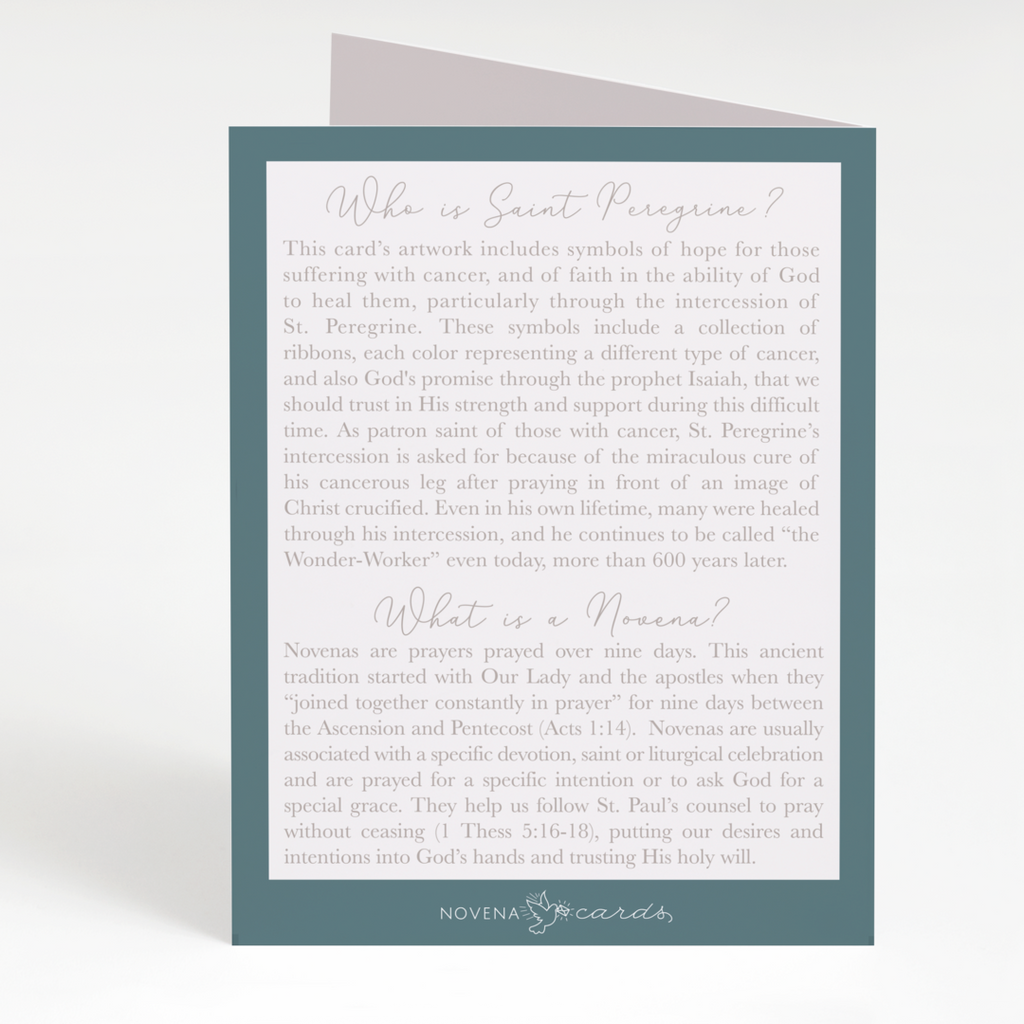 St. Peregrine Novena Card Blue Green Cards Crossroads Collective