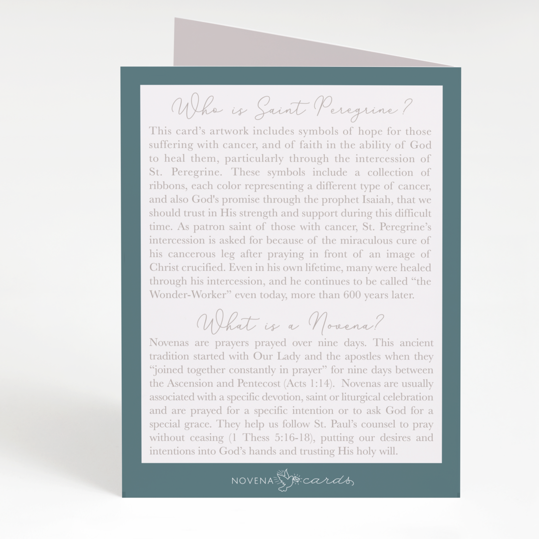 St. Peregrine Novena Card Blue Green Cards Crossroads Collective