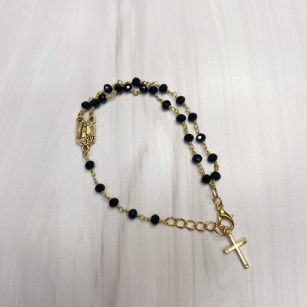 Adult Black Rosary Bracelet Rosaries & Praying Crossroads Collective