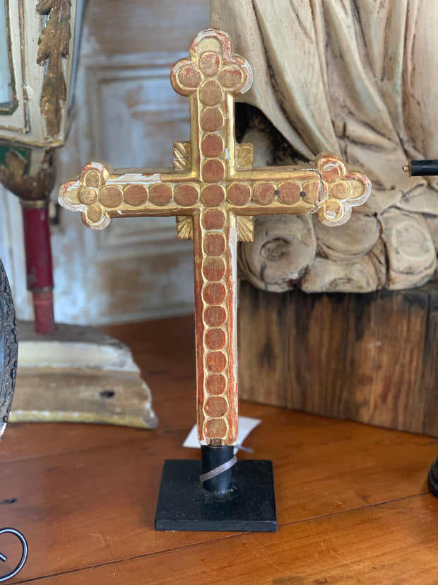 Antique Cross Gilded France Crossroads Collective