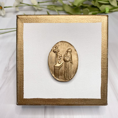 St. Rita with Gold Frame Canvas Home & Decor Crossroads Collective
