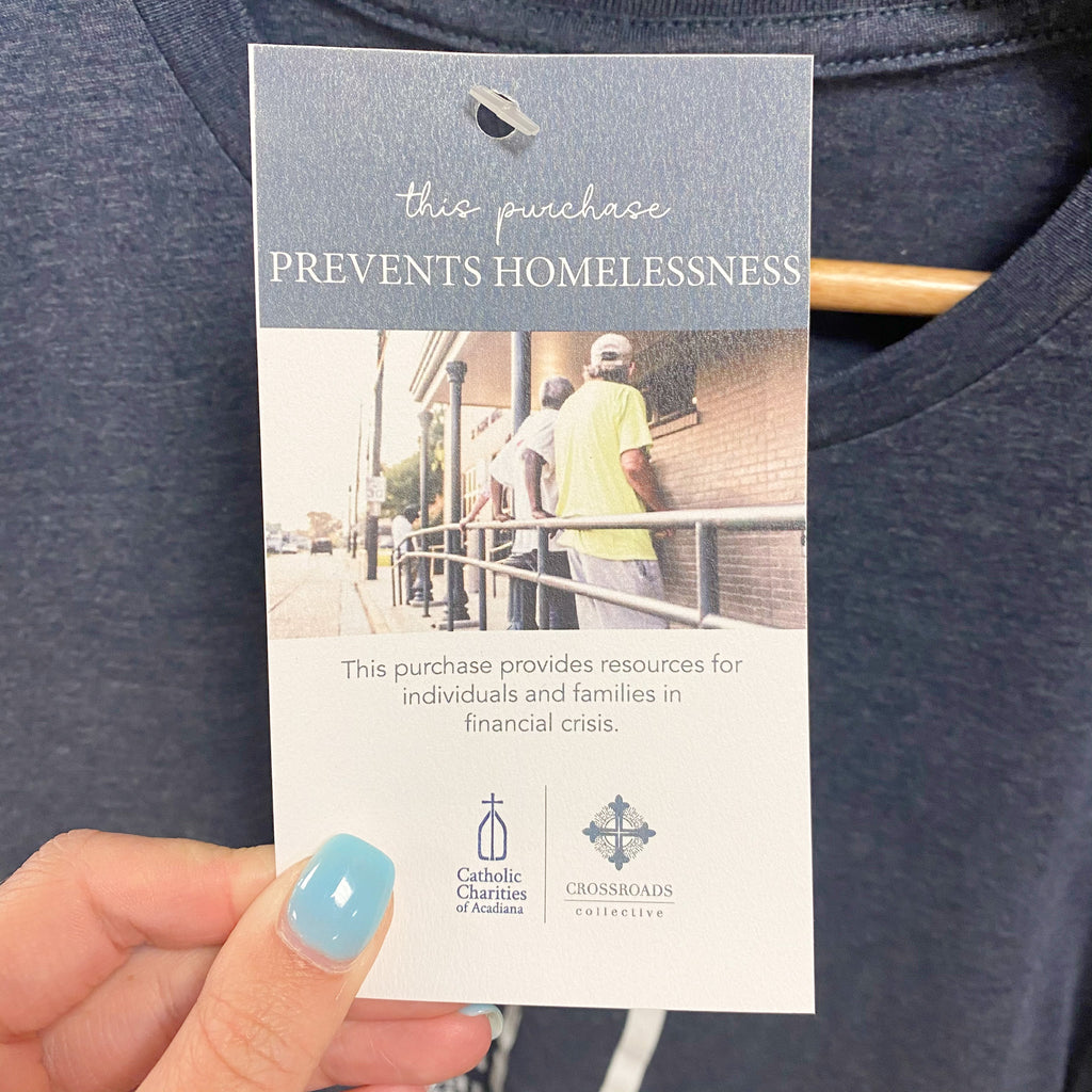 Catholic Charities of Acadiana T-Shirt- Navy Clothing & Apparel Crossroads Collective