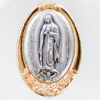 Glass Holy Water Bottle with Our Lady of Guadalupe Medal Holy Water Bottle Crossroads Collective