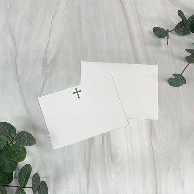 Flat Stationery with Cross 40 Cards and Envelopes Cards Crossroads Collective