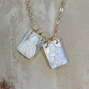 Mother of Pearl Scapular Necklace Jewelry Crossroads Collective
