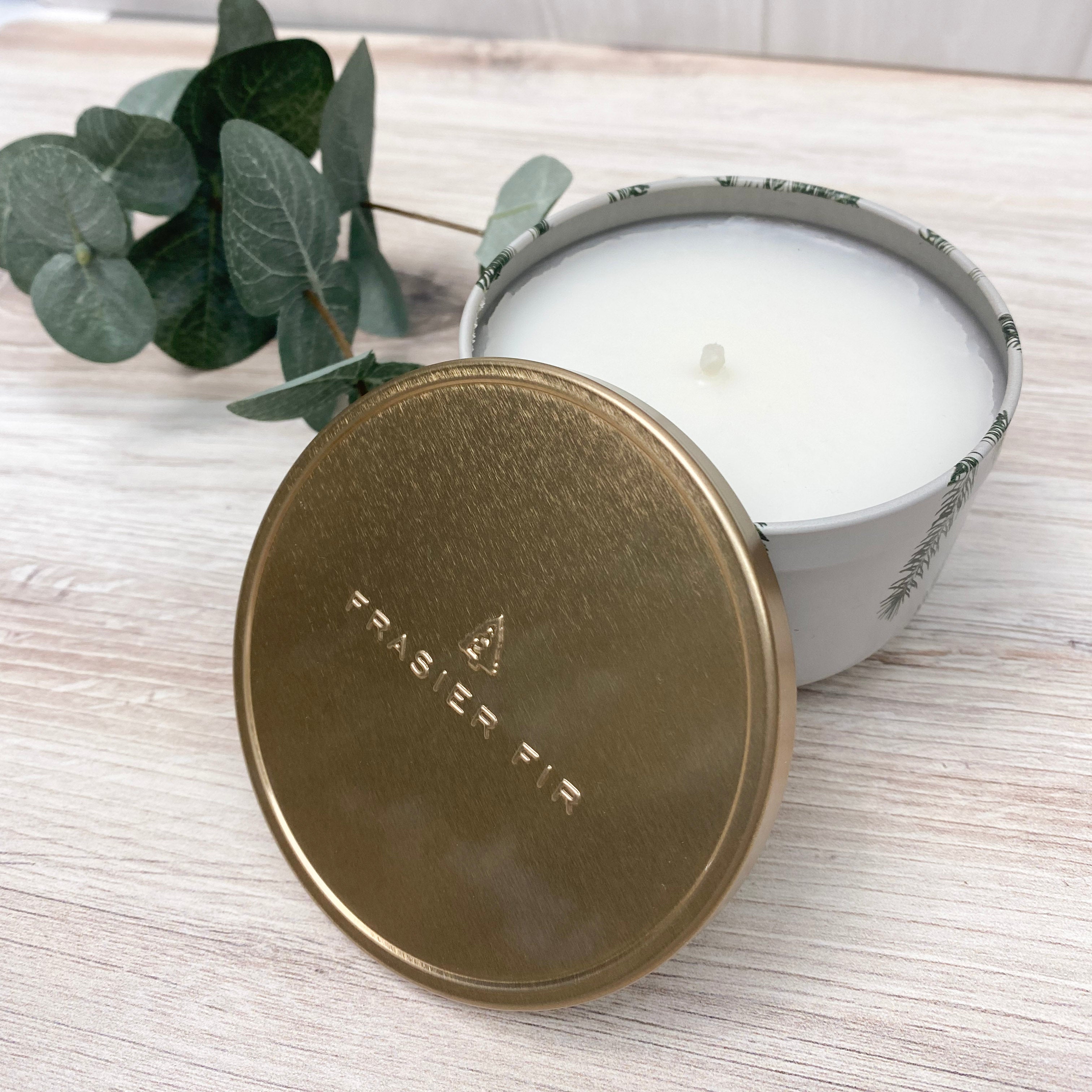 Frasier Fir Poured Candle Tin, Gold Lid Home & Decor Crossroads Collective