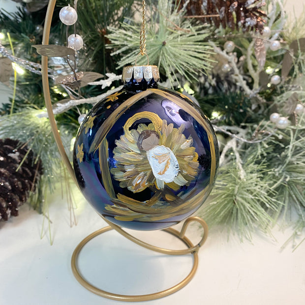 Baby Jesus Glossy Navy Ornament Crossroads Collective