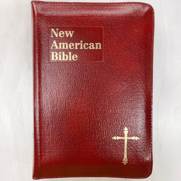 St. Joseph's Edition Bible - Maroon with Zipper Bibles & Missals Crossroads Collective