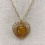 Large Marian Medal on Gold Chain Crossroads Collective