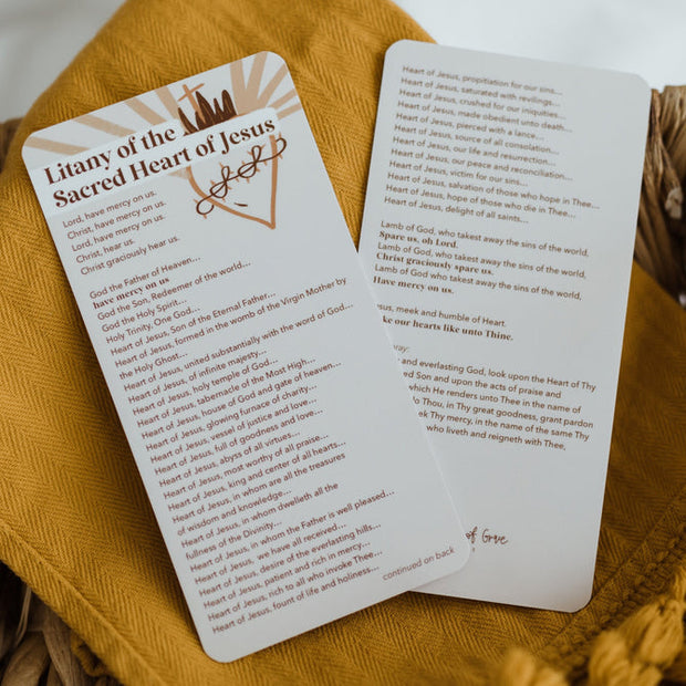 Litany of the Sacred Heart of Jesus Prayer Card