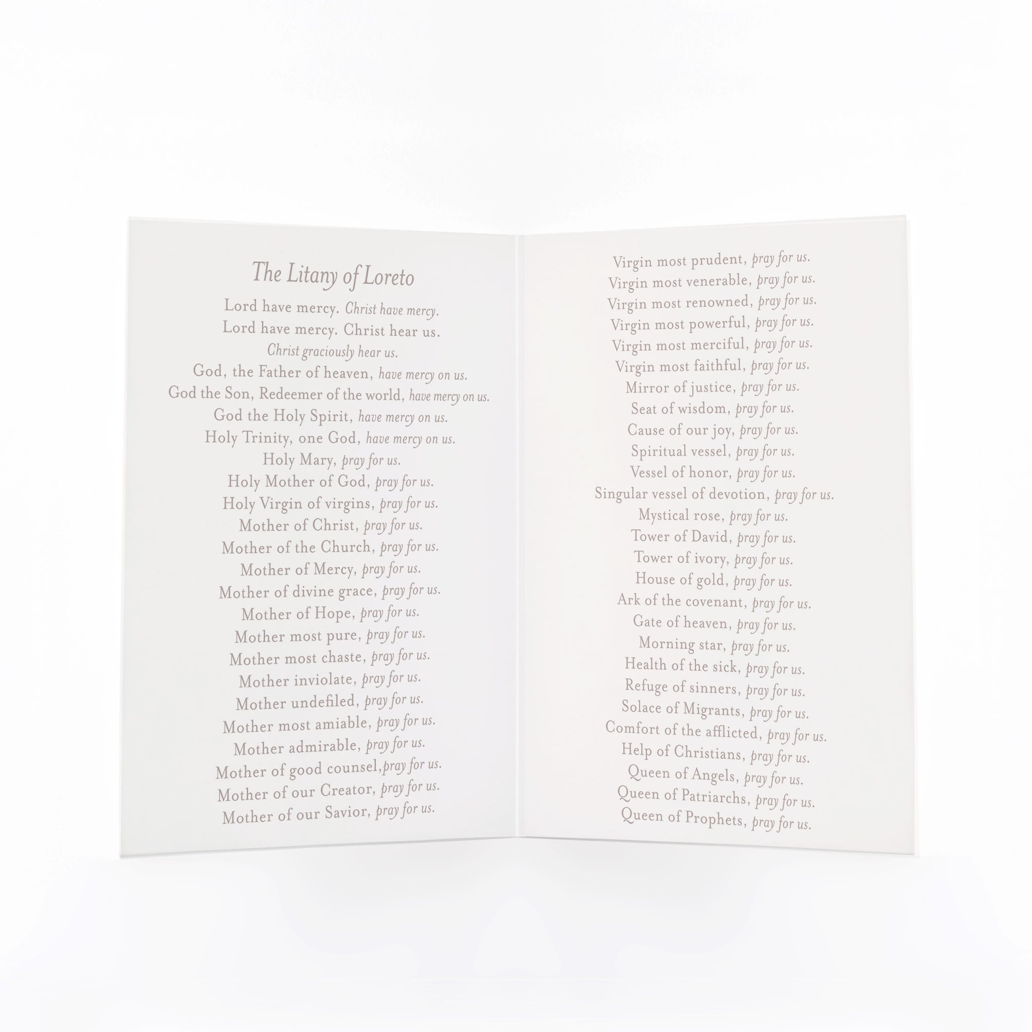Litany of Loreto Prayer Card | Blue