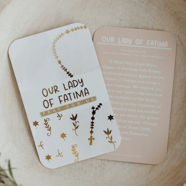 Our Lady of Fatima Prayer Card