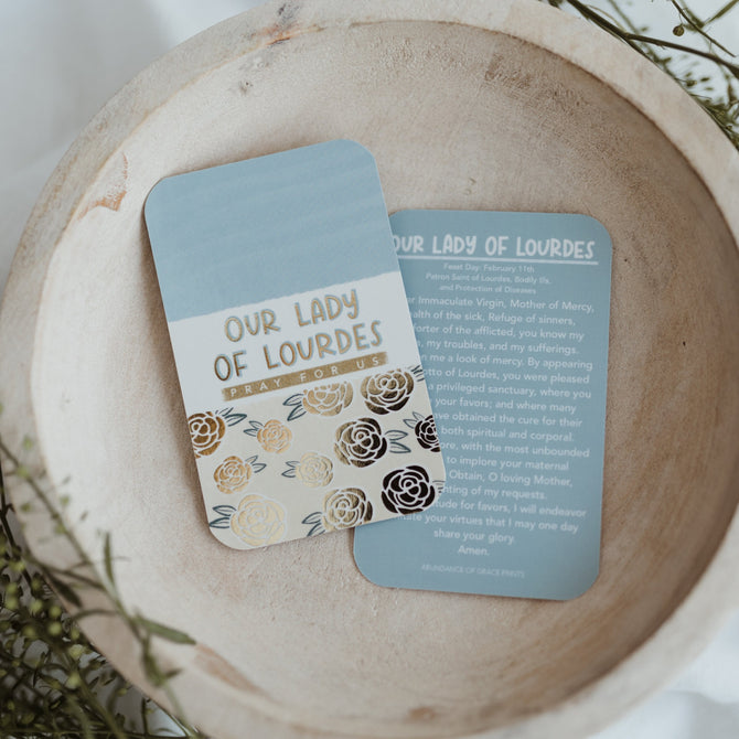 Our Lady of Lourdes Prayer Card