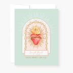 Sacred Heart Novena Card | Mint Green Cards Crossroads Collective