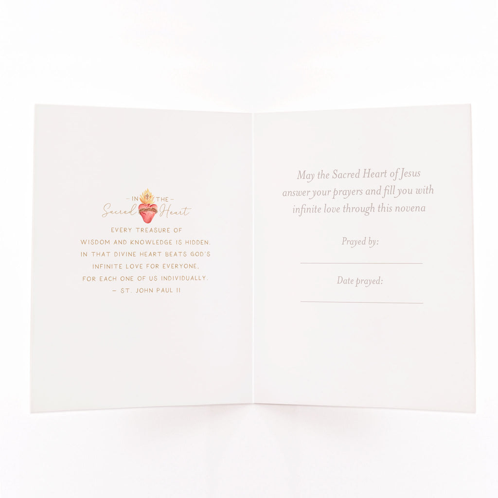 Sacred Heart Novena Card | Mint Green Cards Crossroads Collective