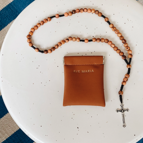 Ave Maria Rosary Pouch Rosaries & Praying Crossroads Collective