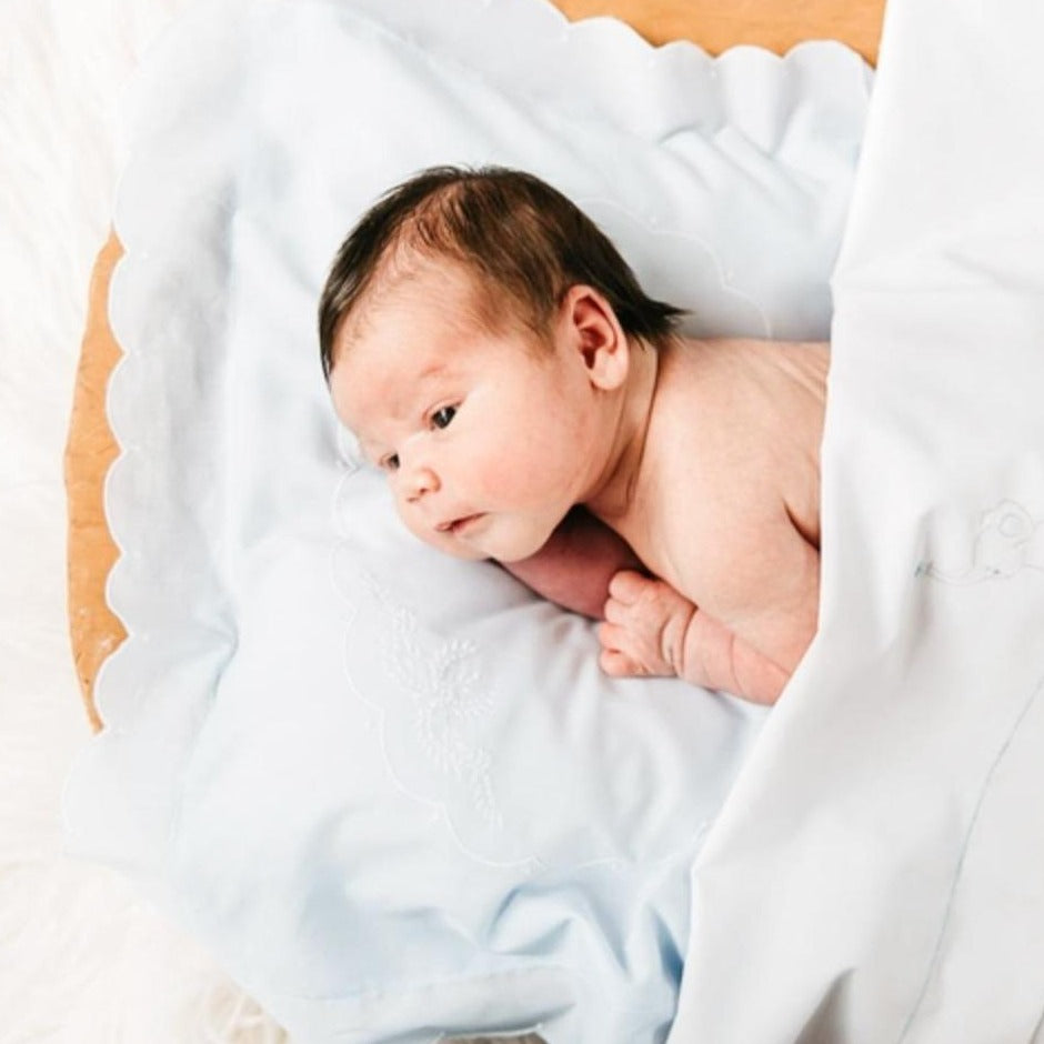 Embroidered Pillow Cover with Scalloped Edge Home & Decor Crossroads Collective