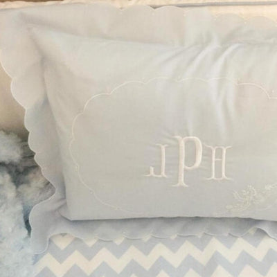 Embroidered Pillow Cover with Scalloped Edge Home & Decor Crossroads Collective