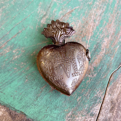 Sacred Heart Locket Box - XS Bronze