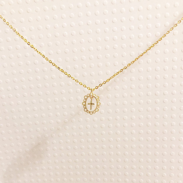 Dainty Sweetheart Cross Necklace Crossroads Collective