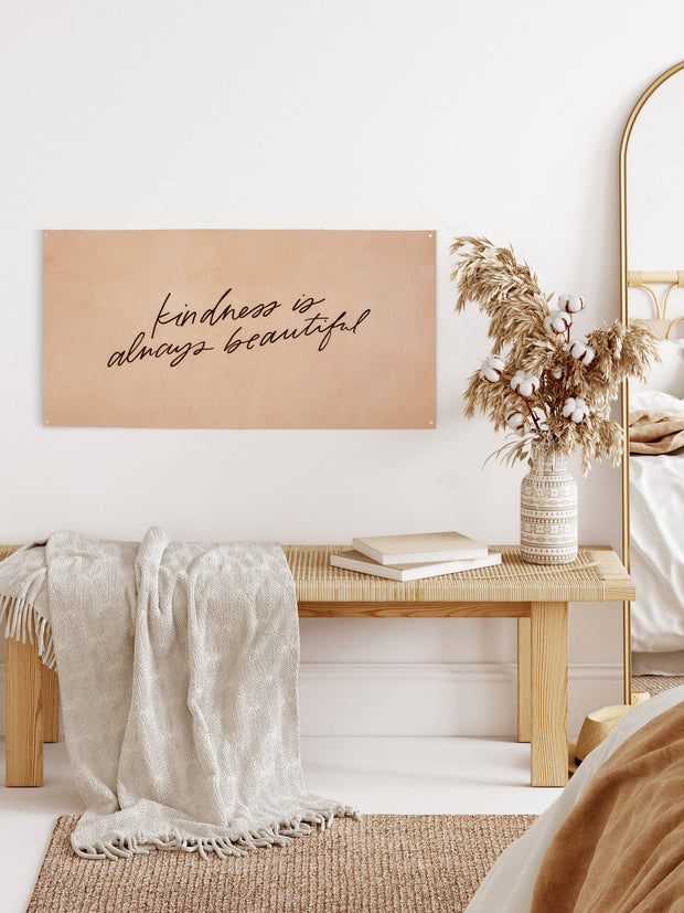 Kindness is Always Beautiful Leather Banner | Christian Home