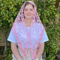 Little Flower Church Veil PINK  (60" x 22")
