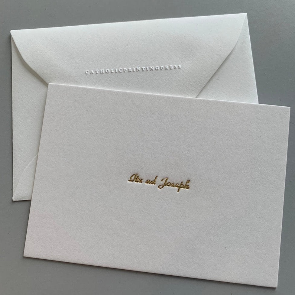 Ite ad Joseph Gold Foil Letterpress flat card 4 bar Stationery Crossroads Collective