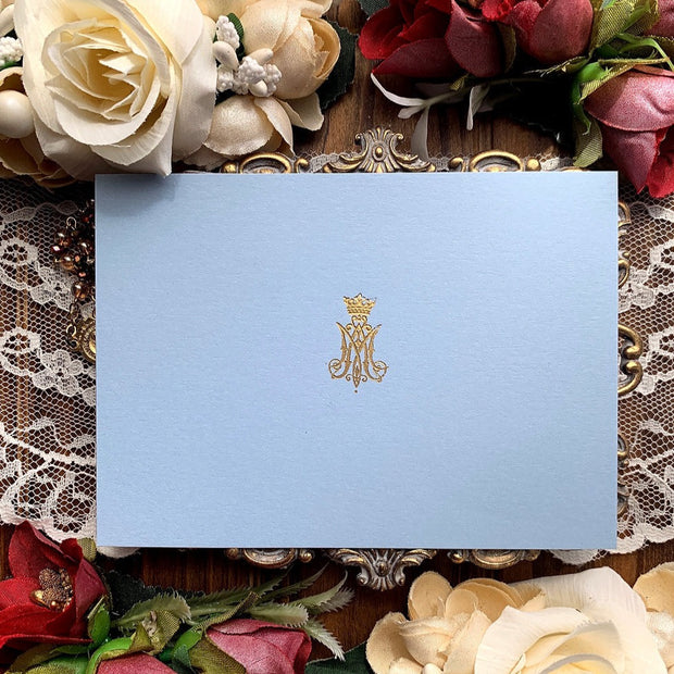 Gold Foil Auspice Maria Flat Stationary Card with Envelope Stationery Crossroads Collective