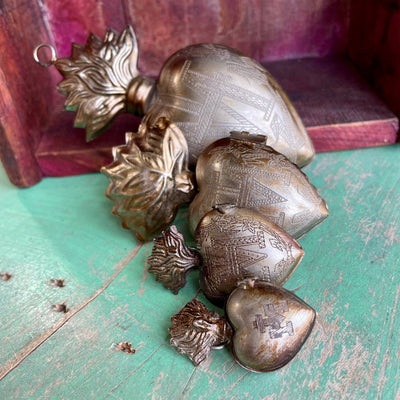 Sacred Heart Locket Box - Large Bronze