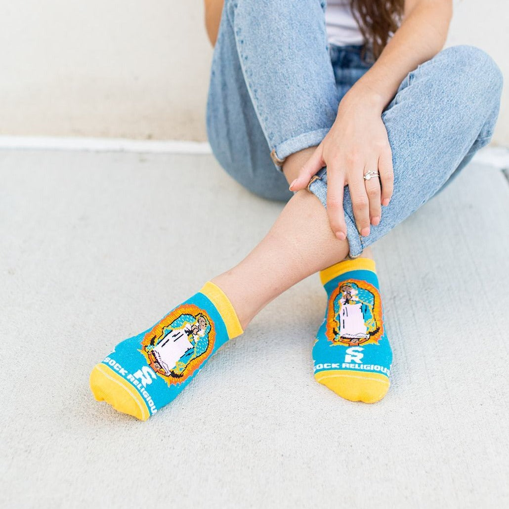 Our Lady of Guadalupe No Show Socks Clothing & Apparel Crossroads Collective