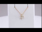 14K Yellow 1/6 CTW Diamond Marquise Cross 18" Necklace