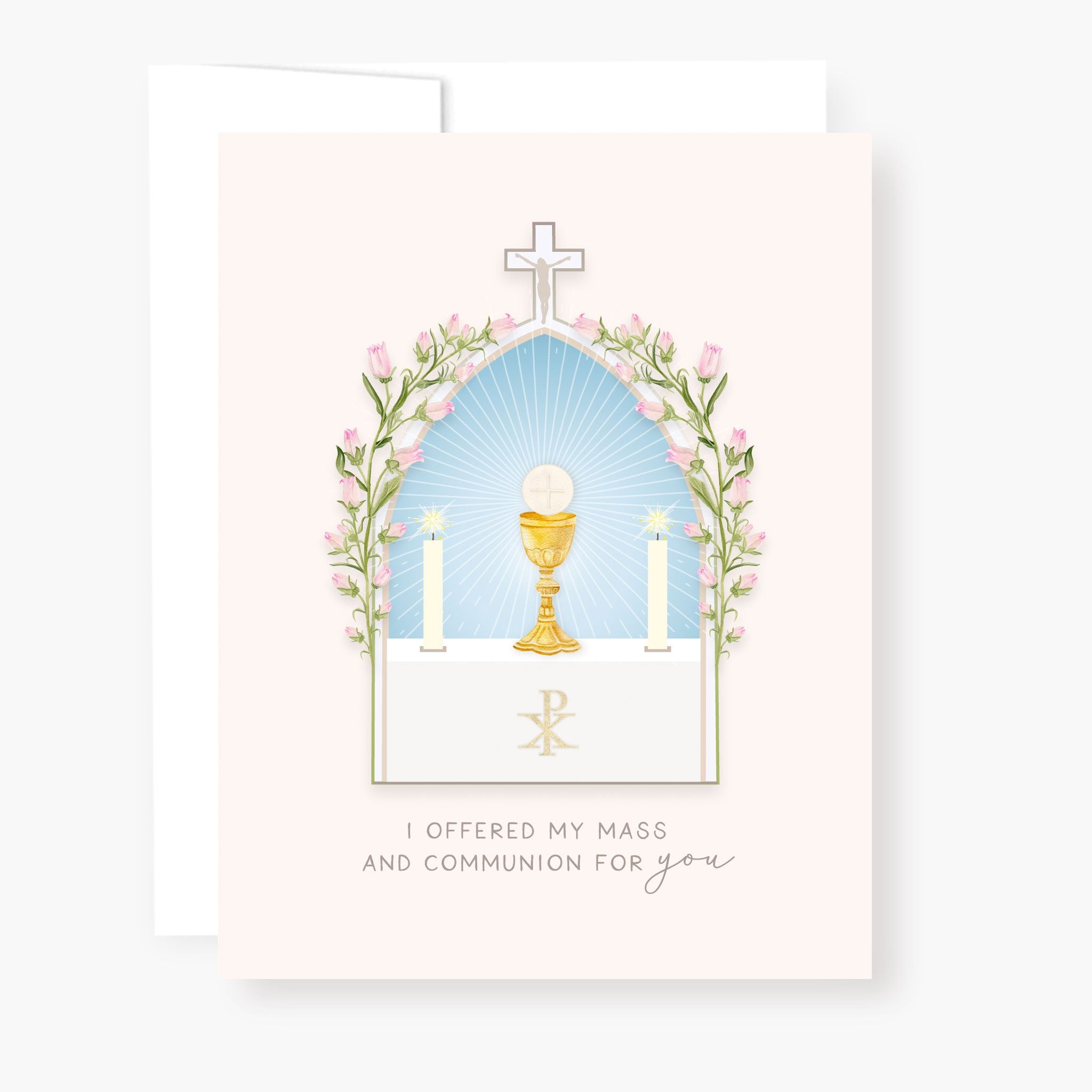 "I Prayed for you at Mass" Card | Beige Cards Crossroads Collective