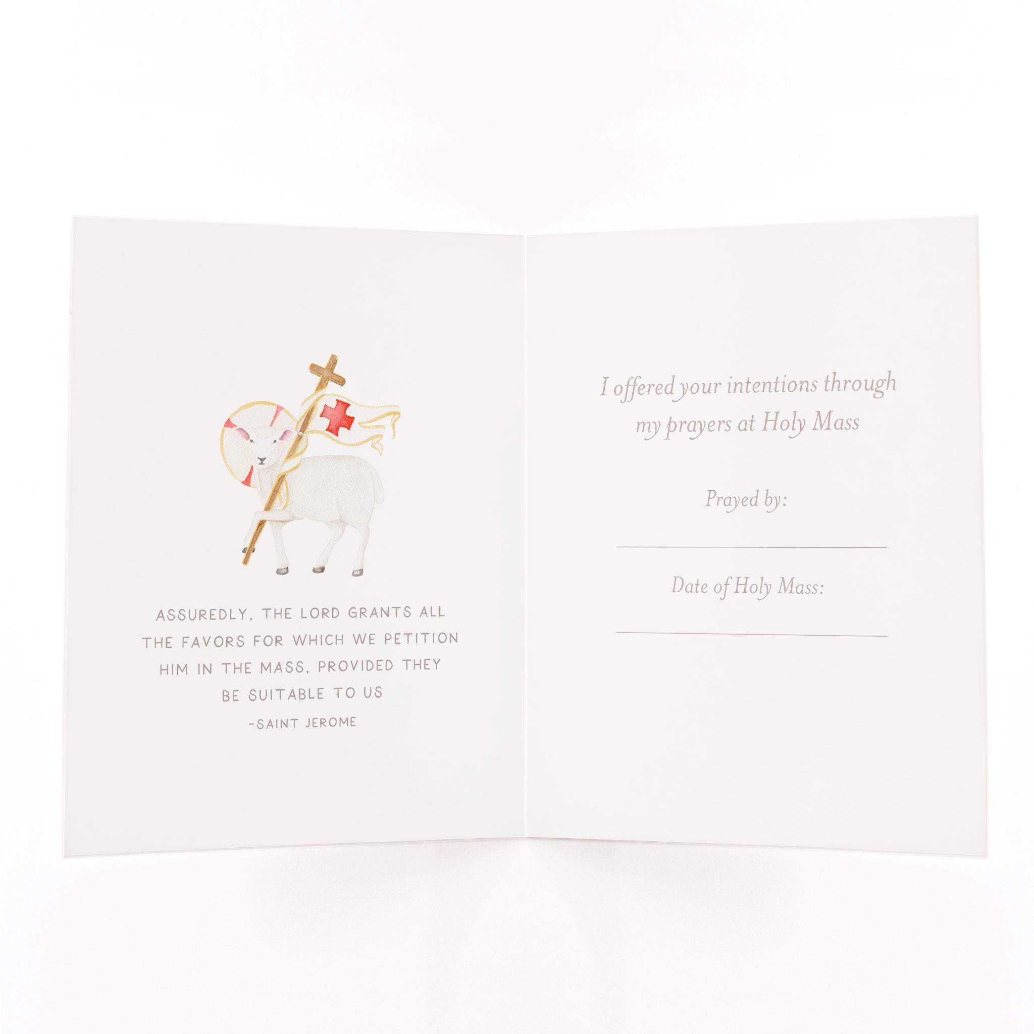 "I Prayed for you at Mass" Card | Beige Cards Crossroads Collective