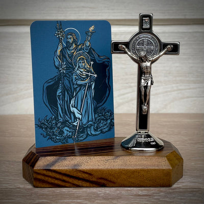 Wooden Home Altar with Cross St. Francis Design / Terror of Demons Design