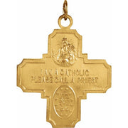14k Yellow 8x8 mm Four-Way Cross Medal Crossroads Collective