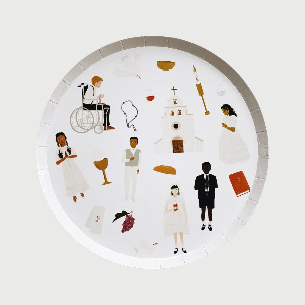 First Communion Cocktail Plates Party Supplies Crossroads Collective