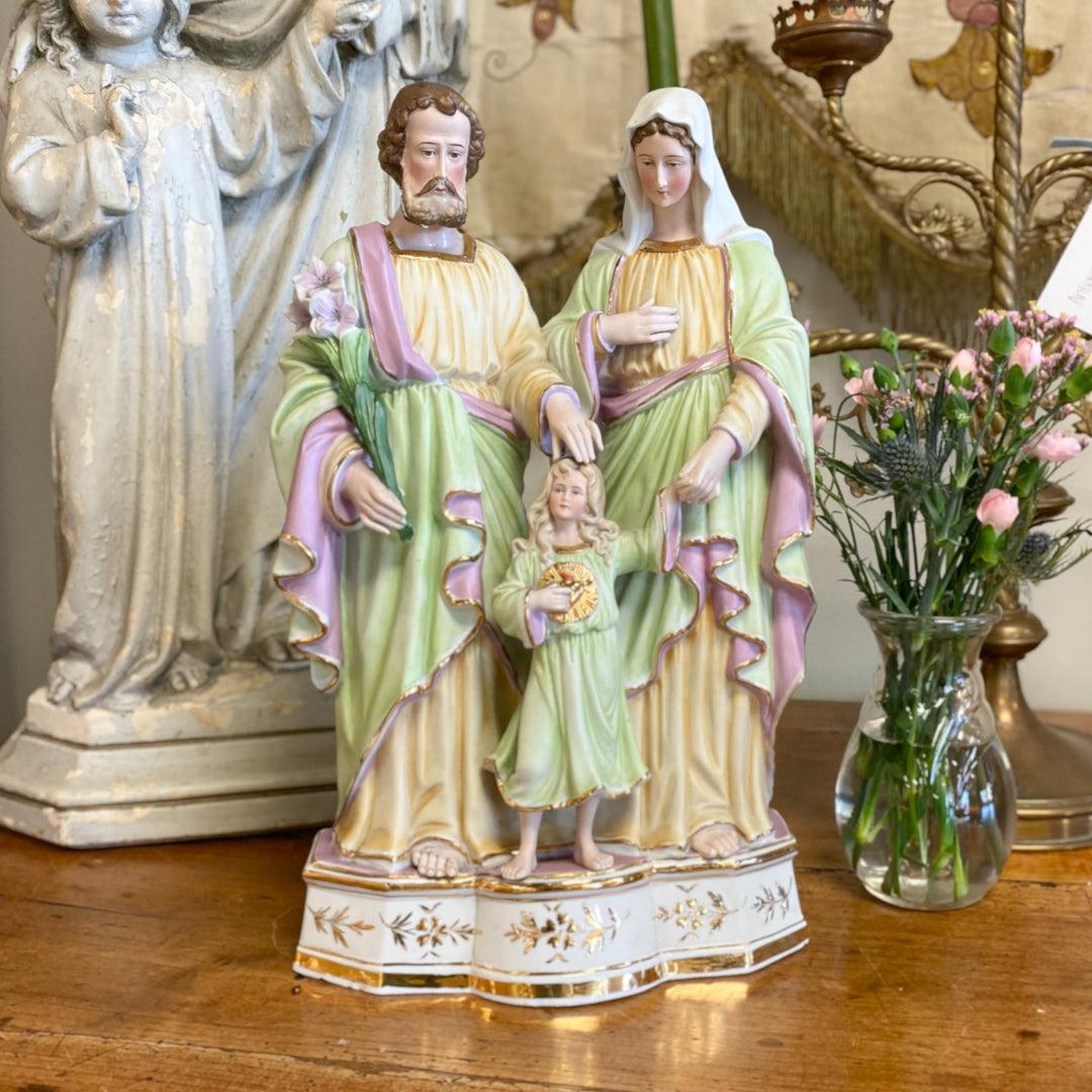 Lot nr factory 537 old vintage antique Holy Family statue biscuit porcelain Germany made Catholic