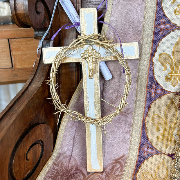 Authentic Crown of Thorns on Cross with Crucifix